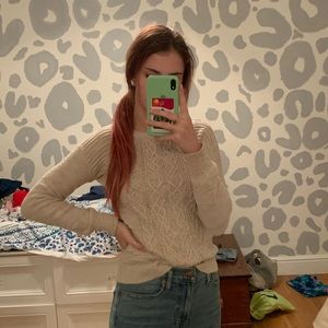 Beige cable knit sweater